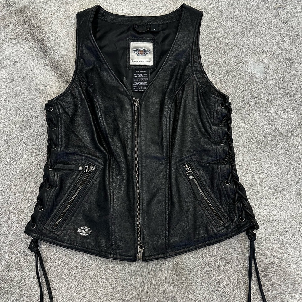 Harley-Davidson Black Leather Biker Vest
